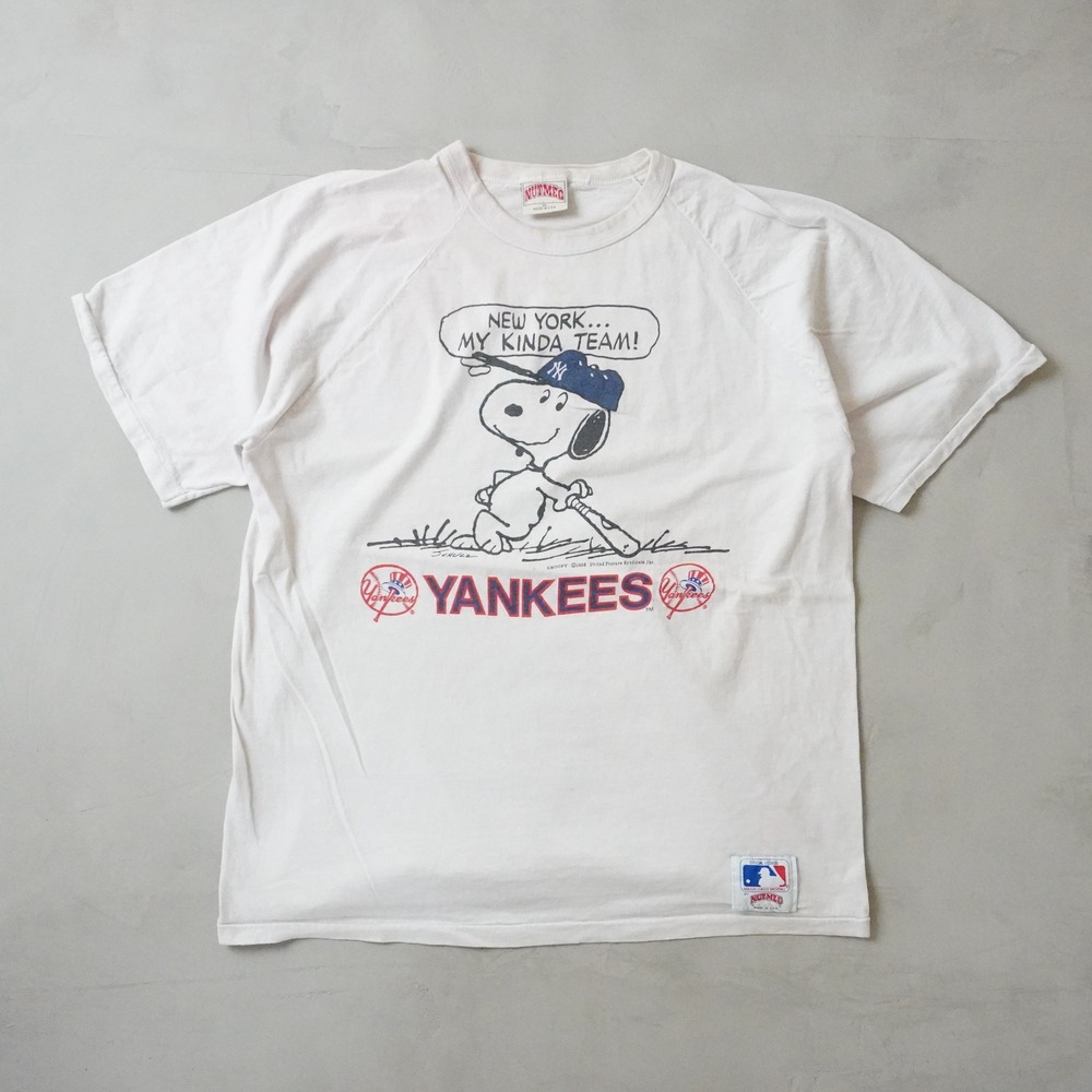 Vintage New York Yankees T-Shirt Large Mens 90s Snoopy Peanuts MLB White USA